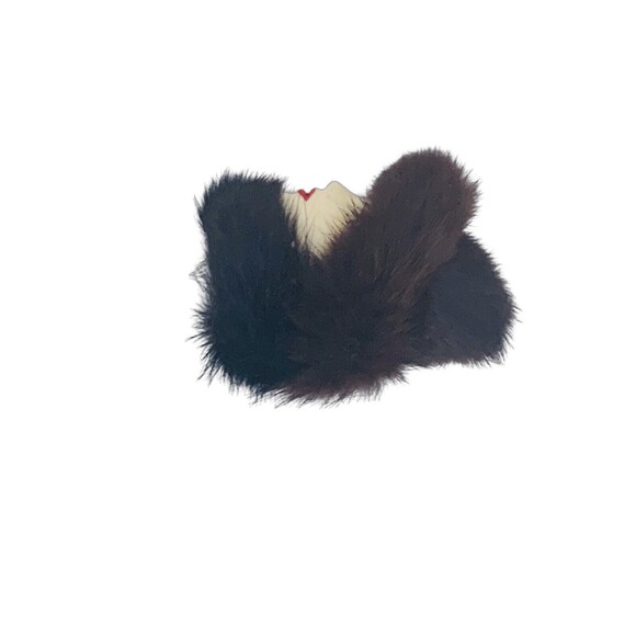 Flapper Lady Brooch Pin 2.5" Mink Fur Art Deco Beautiful Unique - Picture 10 of 11